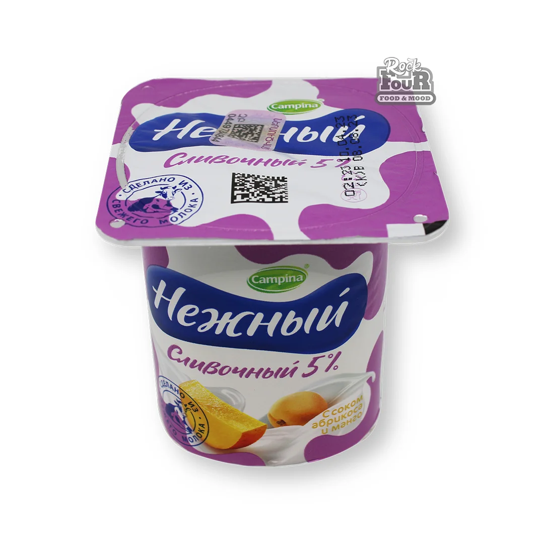 Creamy yoghurt product with apricot and mango juice "Nezhniy" 5% 100g